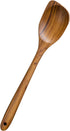FAAY 13.5" Corner Spoon, LEFT Hand Scraper, Wooden Spoons for Cooking Handcraft from High Moist Resistance Golden Teak Wood | Durable, Healthy, Er...