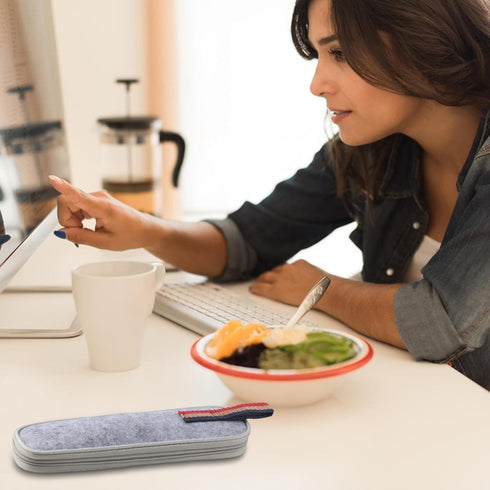 Travel Utensils with Case, 8Pcs Portable 304 Stainless Steel Flatware Set for Camping Picnic Office, Travel Camping Cutlery(Black)...