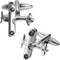Silver Tone Airplane Cufflinks For Men With Gift Box....