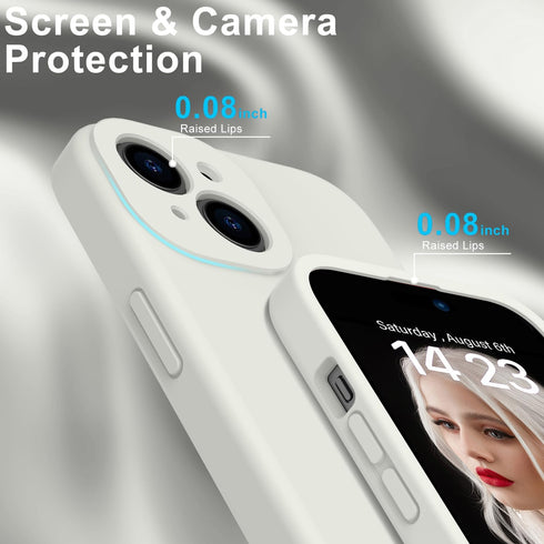 DEENAKIN Designed for iPhone 15 Case with Screen Protector - Enhanced Camera Protection - Smooth Baby Skin-like Feel Silicone Cover - Slim Fit Pro...
