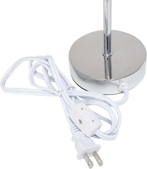 Simple Designs LT2007-GRN Chrome Mini Basic Table Lamp with Fabric Shade, Green...