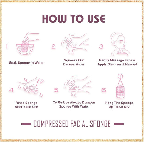 60-Count Compressed Facial Sponges | 100% Natural Cosmetic Spa Sponges for Facial Cleansing | Exfoliating Mask | Makeup Remover | Face Scrubber (D...