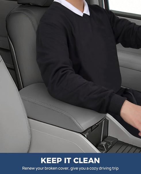 ISSYAUTO Center Console Cover Compatible with 2009-2015 Pilot Armrest Cover Replacement Console Lid Leather Cover, Gray...
