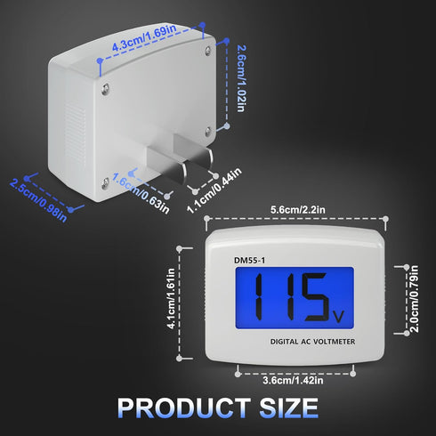 DROK Electric Voltage Tester AC 80-300V, LCD Display Flat Plug Voltmeter Electrical Outlet Tester Plug in Digital Voltage Meter...