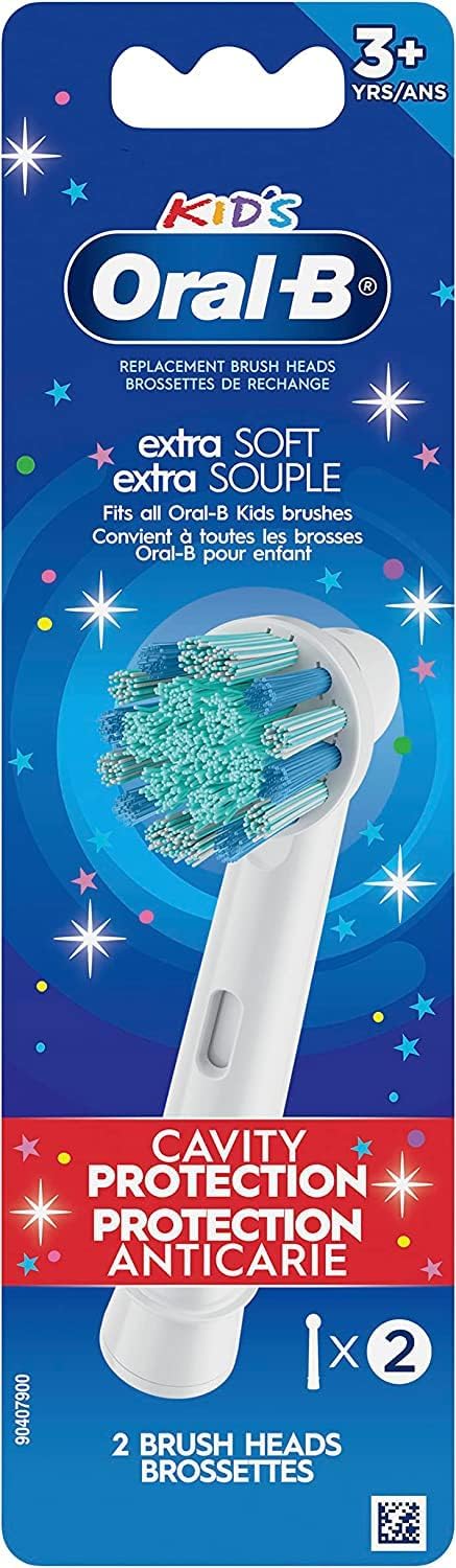 Oral-B Kids Extra Soft Replacement Brush Heads, 2 Count, Cavity Protection...
