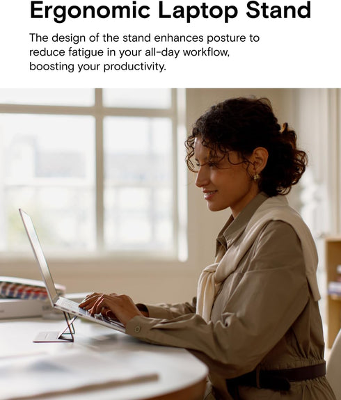 MOFT Invisible Slim Laptop Stand, Adhesive and Reusable, Adjustable Perfect Viewing Angles, Compatible with Laptops Up to 15.6", Grey...