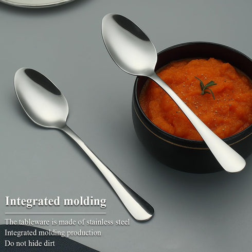Dinner Spoons 12 Pieces, Stainless Steel 7.28inch Spoons, Dessert Spoons, Table Spoon, Soup Spoons, Easy To Clean, Dishwasher Safe...