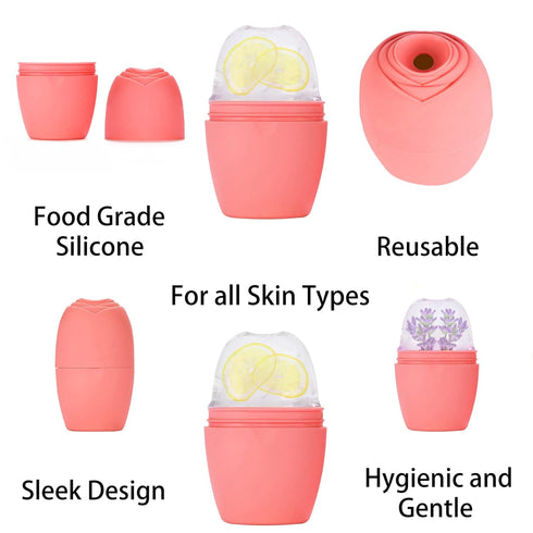 Ice Face Roller, Recula Silicone Ice Roller for Face to Tighten and Lift skin, Face & Eye Puffiness Relief, Reusable Facial Ice Mold for Neck to E...