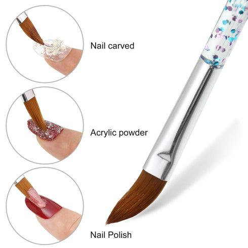Mudder 10 Pieces 3D Nail Brushes Set Nail Liner Ombre Brush Nail Painting Design Pen Brushes Acrylic Rhinestone Handles Nail Pens...