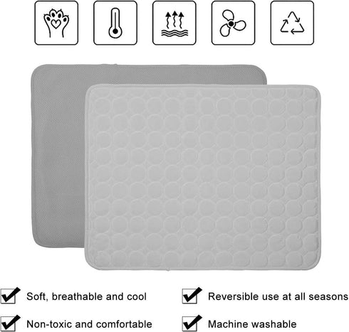 Dog Cooling Mat Cooling Pad for Dog, Washable Cooling Blanket Cushion for Kennel Sofa Bed Floor Car Seats,Travel Summer Dog Pad Made of Ice Silk (...