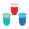 Nuby Wonder Cup with 360 Smart Edge Silicone Rim - (3-Pack) 7 oz - Green/Red/Blue...