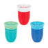 Nuby Wonder Cup with 360 Smart Edge Silicone Rim - (3-Pack) 7 oz - Green/Red/Blue...