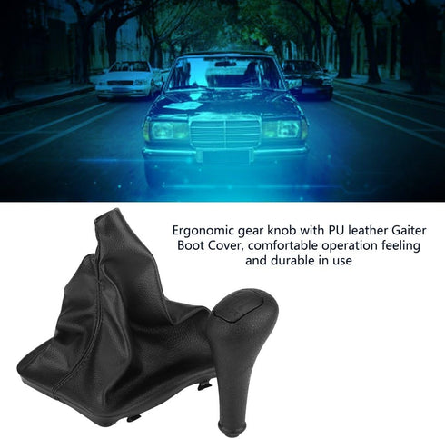 KIMISS 4 Speed Gear Stick Shift Knob + Gaiter Boot Cover for Benz W123 W140 W20...