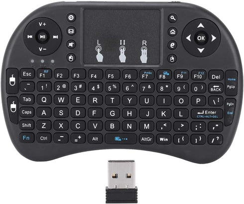 USB Mini Wireless Touch Keyboard, Portable Multifunction Wireless Keyboard with Touchpad Fit for Home Multimedia Compatible with Smart TV/TV Box/W...