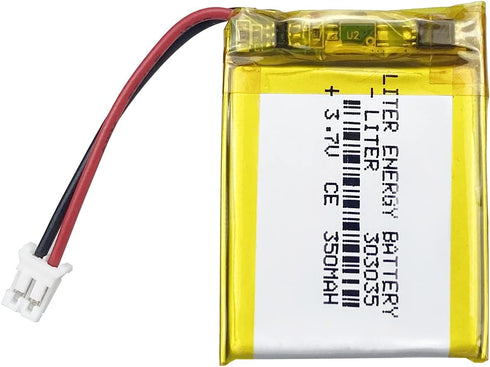 Liter 3.7V 350mAh 303035 Lipo Battery Rechargeable Lithium Polymer ion Battery Pack with JST 2.0mm Connector...