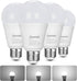 DEWENWILS 3 Way LED Light Bulbs, 40/60/100W Equivalent, 5000K Daylight White, A19 LED Bulbs, E26 Medium Base, 500/1000/1600LM Bright Light Bulbs, ...