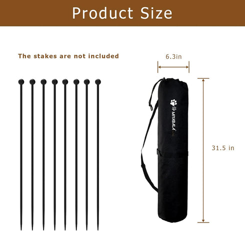 Dog Playpen Stakes Storage Bag, Dog Pen Fence Poles Organizer Bag with Carrying Strap, Suitable for All Dog Pens (24 Inches)…...