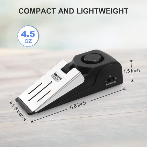 3 Pack Door Stop Alarm, Door Stopper with 120DB Security Alarm, Floor Wedge Door Stop Siren, Door Security Devices for Traveling, Apartment, Hotel...