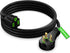 Maximm Flat Plug Extension Cord 4 ft with Slim Space-Saving Plug Design, Low Profile Extension Cord 14AWG (Black)...