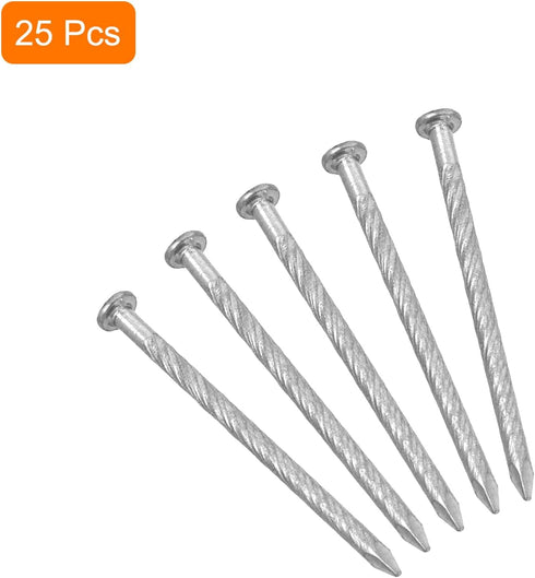 uxcell 25Pcs Fence Deck Nails, 1 9/16 Inch 304 Stainless Steel Spiral Deck Nail Spiral Shank Spikes for House Floor Repairing Wall Woodworking, Si...