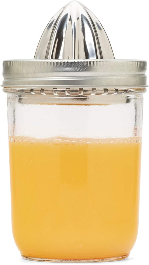 Jarware - 82654 Jarware Stainless Steel Citrus Juicer Lid for Mason Jars, Wide-Mouth, Metallic...