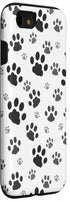 iPhone SE (2020) / 7 / 8 Cute Dog Paw Pattern Gift Case Puppy Lover Black White Print Case...