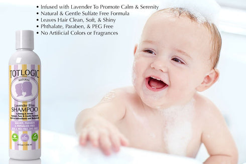 TotLogic Sulfate Free Baby Shampoo- Lavender Bliss Hair Care, 8 oz, No Phthalates, No Formaldehyde, Infused With Natural Antioxidants and Botanica...