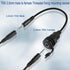 QIANRENON 3.5mm TRS Threaded Fixed Waterproof Cable 1/8 Male to Female Embedded Mount Stereo Adapter 3.5mm Plug to Jack Headphone Mount Cable, for...