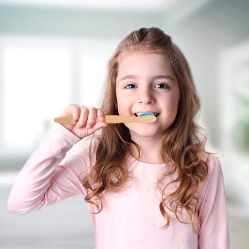 Wooden Toothbrushes for Kids Charcoal Based Soft Bristle Natural Toothbrushes Colorful Bristles Handles for Boys Girls 6 Pcs...