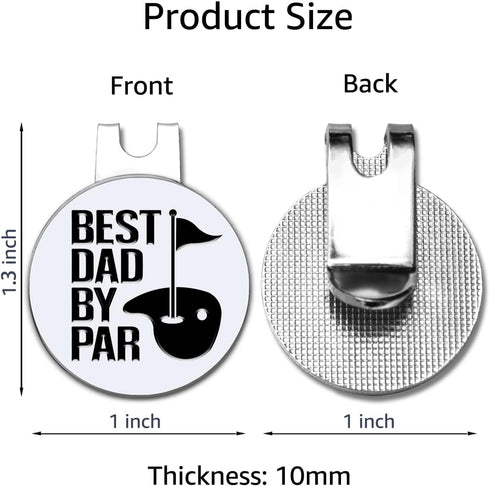 Best Dad by Par Golf Ball Marker with Magnetic Hat Clip, Funny Golf Accessories and Golf Gifts for Men Dad Grandpa, Birthday for Golf Fan Golfer G...