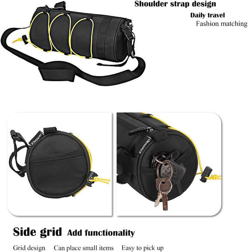 Bike bags for bicycles front rack mountain phone top tube bike pouches for adult bikes travel storage handlebar bag (Yellow)...