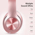 9S Over Ear Bluetooth Headphones, 60 Hours Playtime, Hi-Fi Stereo, Deep Bass, Microphone, Foldable, Rose Gold...
