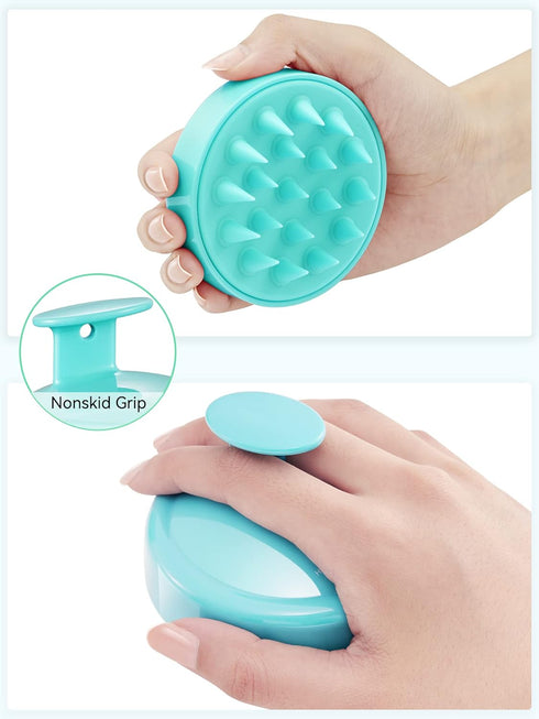 HEETA Scalp Massager Hair Growth, Soft Silicone Scalp Scrubber Shampoo Brush for Exfoliation, Dandruff Removal Head Massage Stress Relax, Wet & Dr...