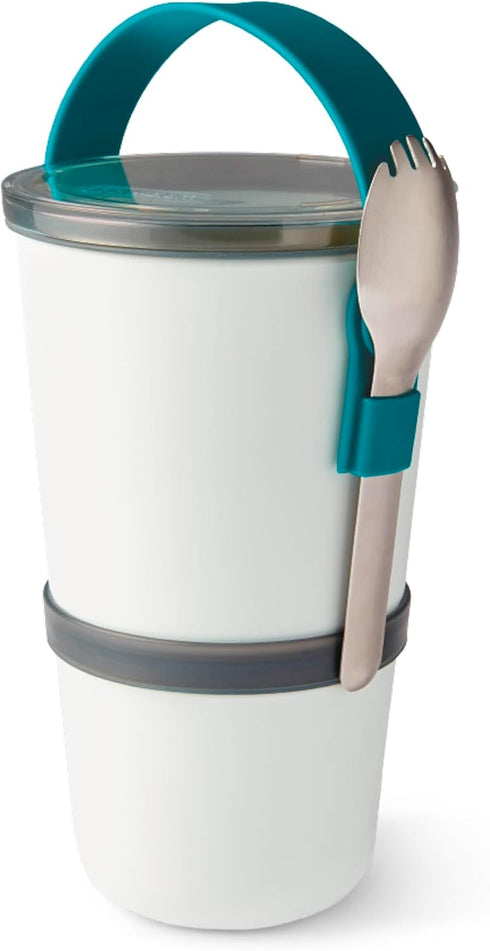 BLACK + BLUM Lunch Pot Original Stackable | Leak-Proof Microwave Safe Food Container | with Stainless-Steel Spork | Ocean, 30 oz / 900ml...
