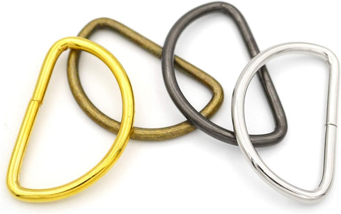 CRAFTMEMORE 1 1/4 & 1 1/2 Inches D-Ring Findings Metal Non Welded D Rings for Belts Bags Lanyard Leathercraft Avail 4 Colors (1 1/2" x 20 pcs, Ant...