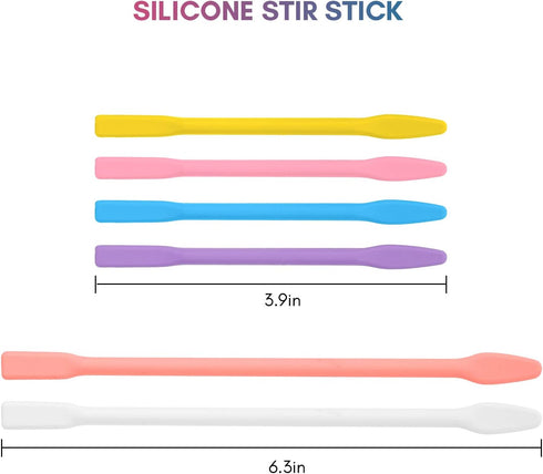Gartful 6pcs Silicone Resin Stir Sticks, Reusable Silicone Stirring Rods, Epoxy Stir Sticks Craft Tools for Mixing Resin, Paint, Liquid, Making Gl...