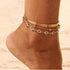 Elegant Multilayer Rhinestone Anklet Set for Women - Summer Beach Ankle Jewelry, Boho Anklet Chain - Sexy Foot Accessory Gift for Women...