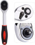 Ratchet Wrench, 1/4 Retractable Ratchet Wrench, 55# Steel Material Good Toughness Good Wear Resistance With Tpr Handle, 24 Tooth Ratchet Wrench Fo...