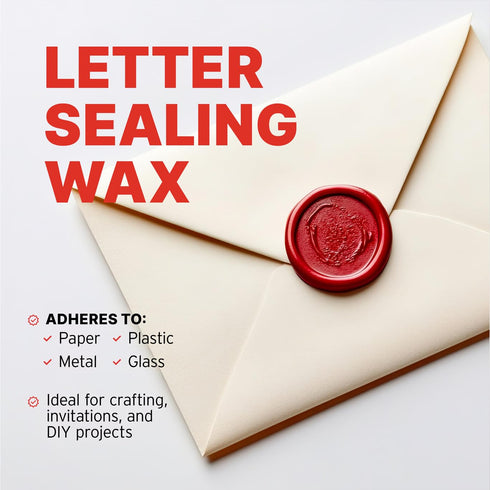 Letter Sealing Wax, Wax Seal Beads Adheres to Paper, Metal, Plastic & Glass, for Crafting, Invitations, and DIY Projects, Wax for Stamp Seals for ...