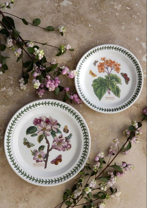 Portmeirion Botanic Garden 10.5-Inch Dinner Plate, Flowering Almond Design - Durable Earthenware Tableware, Microwave, Dishwasher, Freezer Safe, F...