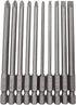 Long Slotted Head and Cross Phillips Screwdriver Bit Sets with 1/4 Inch Hex Shank 4 inch Lenght 4pcs Slotted Head and 6pcs Philips Cross Head Scre...