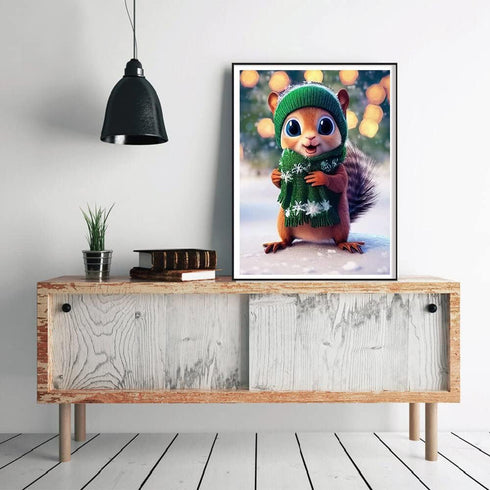 YEEIFFD 5D Squirrel Diamond Painting Kits for Adults, Squirrel Diamond Art Bead Paintings Canvas Resin Rhinestone Diamond DIY Full Drill Round Dia...