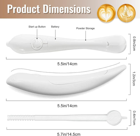 Latte Art Pen, Electrical Coffee Carving Pen, Spice Pen for Coffee Art, Cake Decoration Portable Pen Cappuccino Coffee Carving Pen Professional Ba...