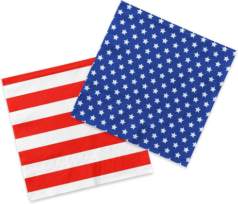 Gatherfun American Flag Patriotic Party Supplies Disposable Paper Napkins Cocktail Napkins for Veterans Day Election Day 4th of July Independence ...