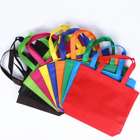 10PCS Reusable Tote Bags Travel To-Go Kicthen Dining Food Non-woven Fabric Shopping Grocery Bags with Handles...