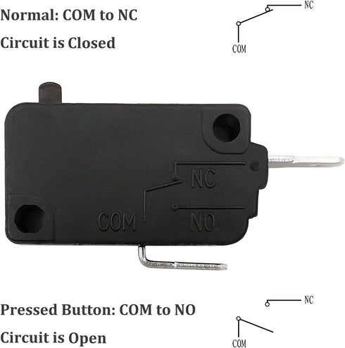 Microwave Oven Door Switch Replacement Part, 16A 125VAC, KW3AT-16 (Downward Compatible with KW3A-16), Normally Closed - 1Pc...
