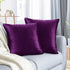 Throw Pillow Cover Velvet Purple - 18 x 18 Inch Pillow Cushion Cover - Set of 2 Square Eggplant Cushion Case, Gift for Sofa, Chair, bedroom and No...