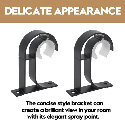 AddGrace Ceiling Curtain Rod Bracket, Heavy Duty Curtain Rod Holder with Plastic Buckle, Aluminum Alloy, Window Hardware Fit up to 1-2/16 Inch, Se...