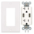 BAOMAIN 3.1Amp Dual USB Receptacle Outlet, 20 Amp Duplex Tamper Resistant Receptacle Plug, Wall Plate Included, UL&CUL Listed, White (Pack of 1)...
