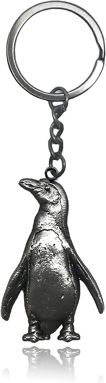 Penguin Keychain Arctic Animal Gift Metal Polar Animal Theme Keyring Silver...